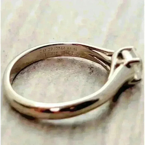 Tiffany & Co Platinum Lucida © .36ct Diamond Engagement Ring Discontinued Size 3 - Picture 13 of 15